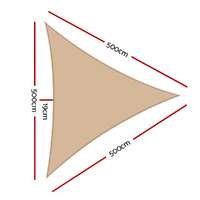 Instahut Waterproof Shade Sail 5x5x5m Rectangle Sand 95% Shade Cloth thumbnail