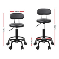 Artiss 2x Salon Stool Swivel Chair Backrest thumbnail