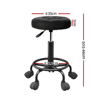 Artiss Salon Stool Round Swivel Chairs Black thumbnail