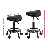 Artiss Salon Stool Saddle Swivel Chair thumbnail