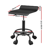 Artiss Salon Stool Square Swivel Chair Black thumbnail