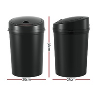 Devanti Sensor Bin Motion Rubbish Bins Kitchen Automatic Trash Can Black 9L thumbnail