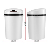 Devanti Sensor Bin Motion Rubbish Bins Kitchen Automatic Trash Can White 9L thumbnail