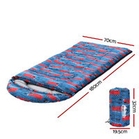 Weisshorn Sleeping Bag Kids Single Bags 180cm Thermal Camping Hiking Blue thumbnail
