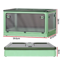 Artiss Storage Box Container Foldable Stackable 5 Sides Open Transparent 82L thumbnail
