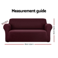 Artiss Sofa Cover Couch Covers 3 Seater Stretch Burgundy thumbnail