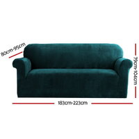 Artiss Sofa Cover Couch Covers 3 Seater Velvet Agate Green thumbnail
