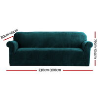 Artiss Sofa Cover Couch Covers 4 Seater Velvet Agate Green thumbnail