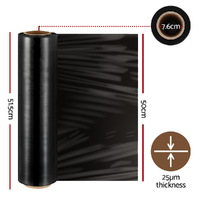 500mm x 400m Stretch Film Pallet Shrink Wrap 1 Roll Package Use Plastic Black thumbnail