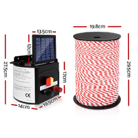 Giantz Fence Energiser 5KM Solar Powered Electric 500M Poly Rope thumbnail