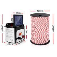 Giantz Fence Energiser 8KM Solar Powered Electric 500M Poly Rope thumbnail