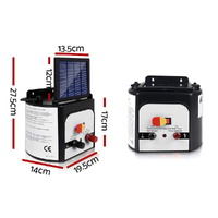 Giantz Fence Energiser 8KM Solar Powered 0.3J Electric Fencing Charger thumbnail