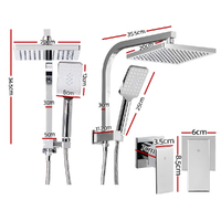 Cefito 8'' Rain Shower Head Set Handheld Round High Pressure wins Tap Chrome thumbnail