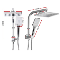 Cefito 8'' Rain Shower Head Set Handheld Square High Pressure Chrome thumbnail