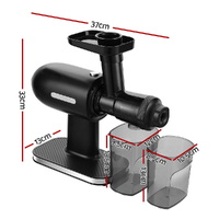 Devanti Cold Press Slow Juicer Fruit Juice Extractor 160W Black thumbnail