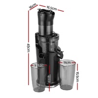 Devanti Slow Juicer Cold Press Fruit Juice Extractor 200W Black thumbnail