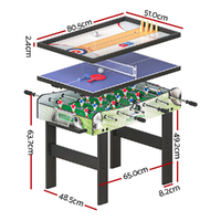 4-in-1 Games Table Soccer Foosball Table Tennis Bowling Shuffleboard Party Gift thumbnail
