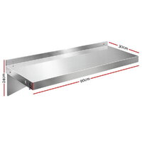 Cefito 900mm Stainless Steel Kitchen Wall Shelf Mounted Rack thumbnail