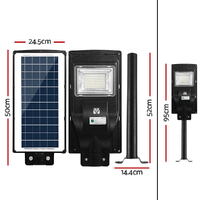 Leier 80 LED Solar Street Light 90W Flood Motion Sensor Remote Outdoor Wall Lamp x2 thumbnail