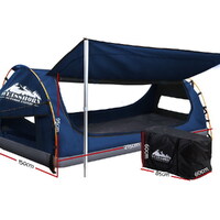 Weisshorn Double Swag Camping Swags Canvas Free Standing Dome Tent Dark Blue thumbnail