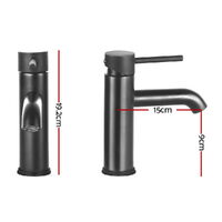Cefito Bathroom Basin Mixer Tap Round Brass Faucet Vanity Laundry Black thumbnail