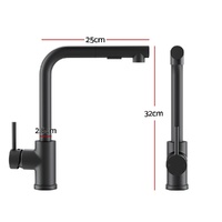 Kitchen Mixer Tap Pull Out Rectangle 2 Mode Sink Basin Faucet Swivel WELS Black thumbnail