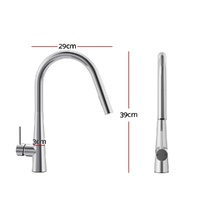 Kitchen Mixer Tap Pull Out Round 2 Mode Sink Basin Faucet Swivel WELS Chrome thumbnail