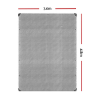Instahut Tarp Tarpaulin 3.6x4.8m Canvas Camping Heavy Duty Sun Cover thumbnail