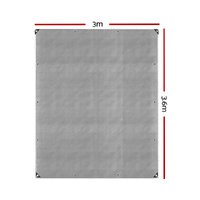 Instahut Tarp Tarpaulin 3x3.6m Canvas Camping Heavy Duty Sun Cover thumbnail