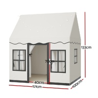 Keezi Kids Play Tent Playhouse Castle with String Lights Floor Mat Side Pocket thumbnail