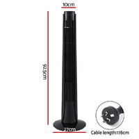 Devanti Tower Fan Oscillating 3 Speeds with Remote 93cm thumbnail
