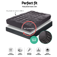 Giselle Bedding Mattress Topper Pillowtop Bamboo Charcoal King Single thumbnail