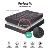 Giselle Bedding Mattress Topper Pillowtop Bamboo Charcoal Queen thumbnail