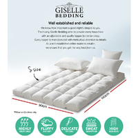 Giselle Bedding Mattress Topper Pillowtop Protector Pad Single thumbnail