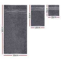 6 Pack Bath Towels Set Cotton Towel Grey thumbnail