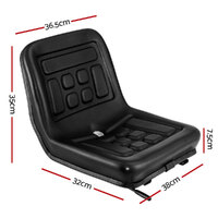 Giantz Tractor Seat Forklift Excavator Universal Suspension Truck Chair PU Leather thumbnail