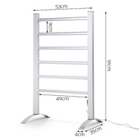 Devanti Electric Heated Towel Rail Rack 6 Bars with Timer Clothes Dry Warmer thumbnail