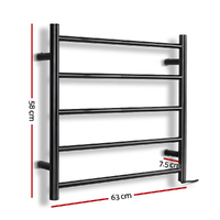 Devanti Electric Heated Towel Rail Rack 5 Bars Wall Mounted Clothes Dry Warmer thumbnail