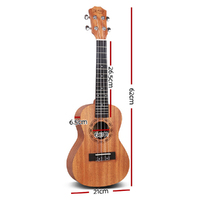 Alpha 23" Ukulele Natural Mahogany Concert Beginner Gift w/ Carry Bag thumbnail