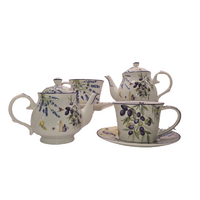 Lavender & Olive Tea Set for 2 - Premium Porcelain thumbnail