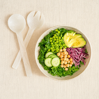 Lorne White Resin Salad Server Set - Handcrafted thumbnail