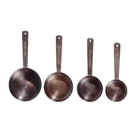 Vintage Elegance: Antique Copper Stainless Steel Measuring Cup Set thumbnail