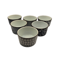 Ceramic Bakeware Set Blue Patterned Ramekins Set of 6 thumbnail