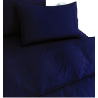 Elan Linen 100% Egyptian Cotton Vintage Washed 500TC Navy Blue Super King Quilt Cover Set thumbnail