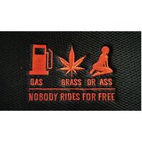 Universal 60/25 Airbag Front Seat Cover Nobody Rides For Free - Red thumbnail