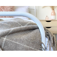 Brighton Throw - 100% NZ Wool - Beige Striped thumbnail