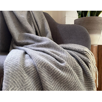 Hampton Throw - Merino Wool Blend - Light Grey thumbnail