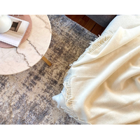 Kensington Throw - 10% Cashmere/ 90% Super Fine Merino Wool - Ivory thumbnail