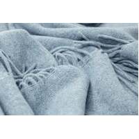 Oxford Throw - Merino Wool Blend - Sky Blue thumbnail