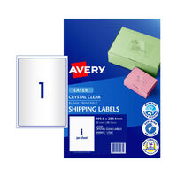 AVERY Laser Label Clear L7567 1Up Pack of 25 thumbnail